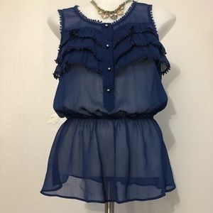 Express sheer peplum blouse